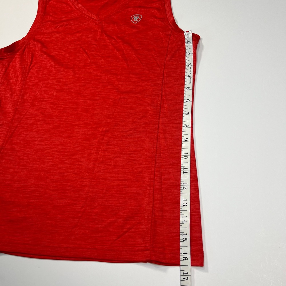 Ariat Tank Top Medium Red AriatTEK V-Neck Performance Activewear Sleeveless - Picture 7 of 9